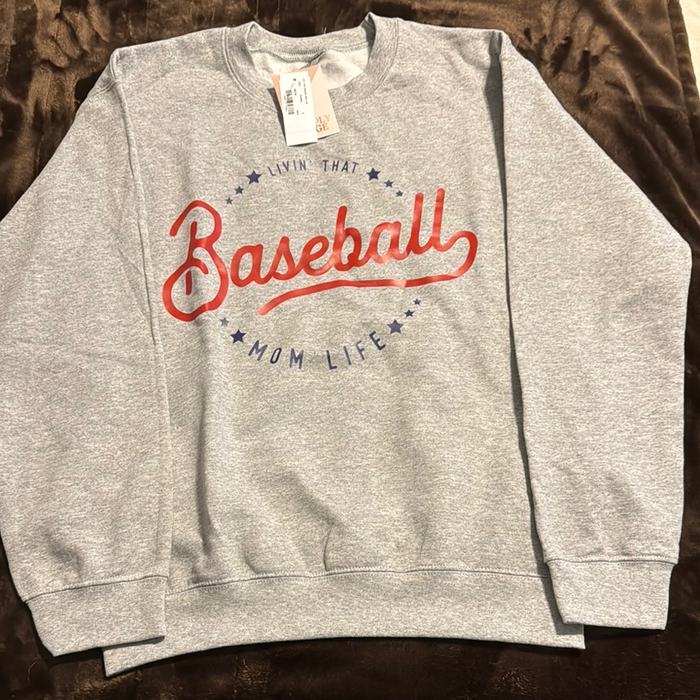 Gray Baseball Mom Life Sweater